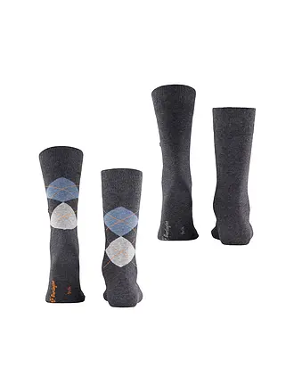 BURLINGTON | Chaussettes homme EVERYDAY, lot de 2, tailles 40-46, anthracite chiné. | grau